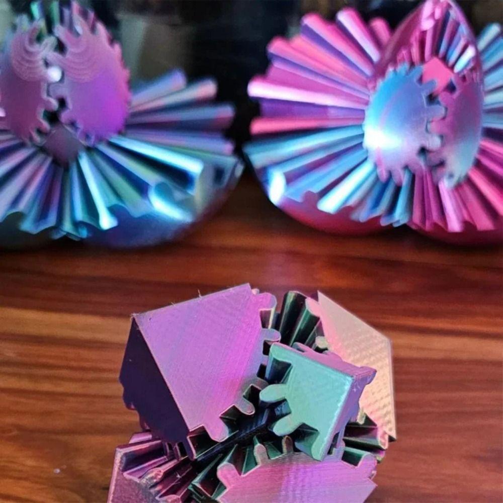 Gear Sphere 3D Printed Gear Ball Eye-catching Spin Ball Fidget Toy Gearsphere Gear Balls  Desk Toy