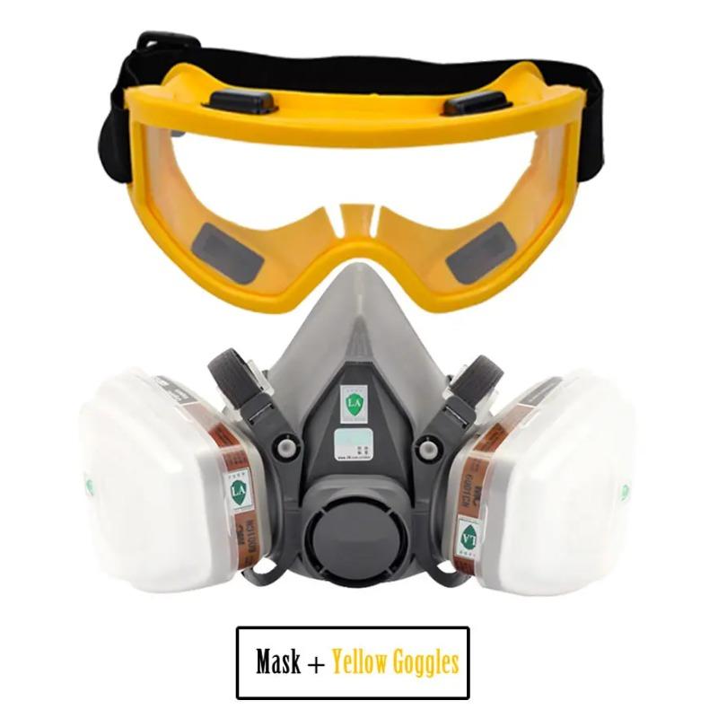 7v1 6200 Plynový respirátor Polomaska ​​s protiprachovou maskou pro malování Stříkání Organické výpary Chemický filtr Bezpečnost práce