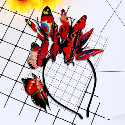 Yousheng Women Headband Colorful Butterflies Decor Bridal Hair Band Parties Cosplay Halloween Hair Accessories