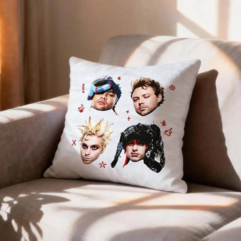 Pop RockSOS Seconds of Summer Pillow Case Pattern Printed Pillowcase For Living Room Sofa Cushion Cover