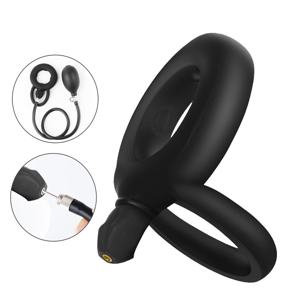 Cock Ring Inflatable Ejaculation Delay Penis Ring Liquid Silicone Erection Enhancing Flirting Training Male Masturbator Sex Toys