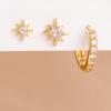 3PCS Stainless Steel Twinkle Star Ear Piercing Ear Stud Round Earrings For Women Zircon Tragus Helix Cartilage Piercing Jewelry
