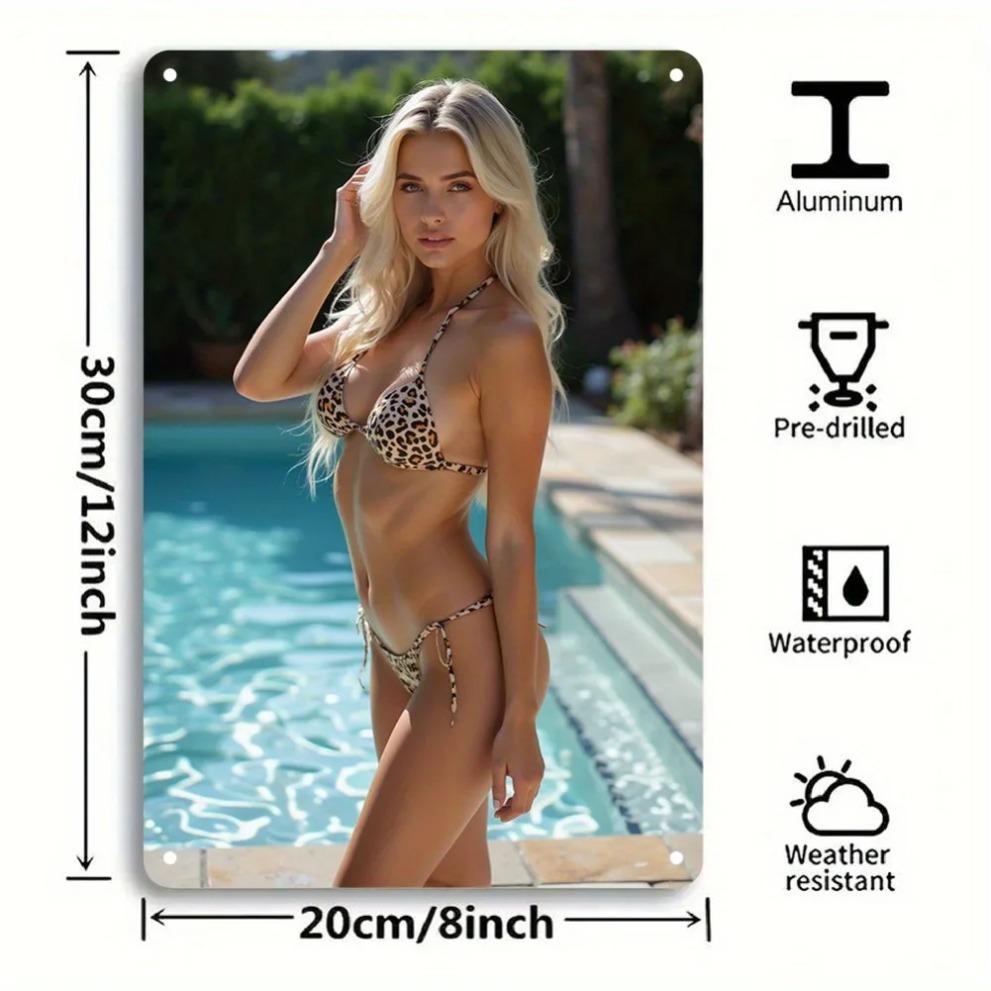 Vintage Aluminium Wandkunst Poster, Raumdeko Geschenk, 2D Metall Wanddekoration