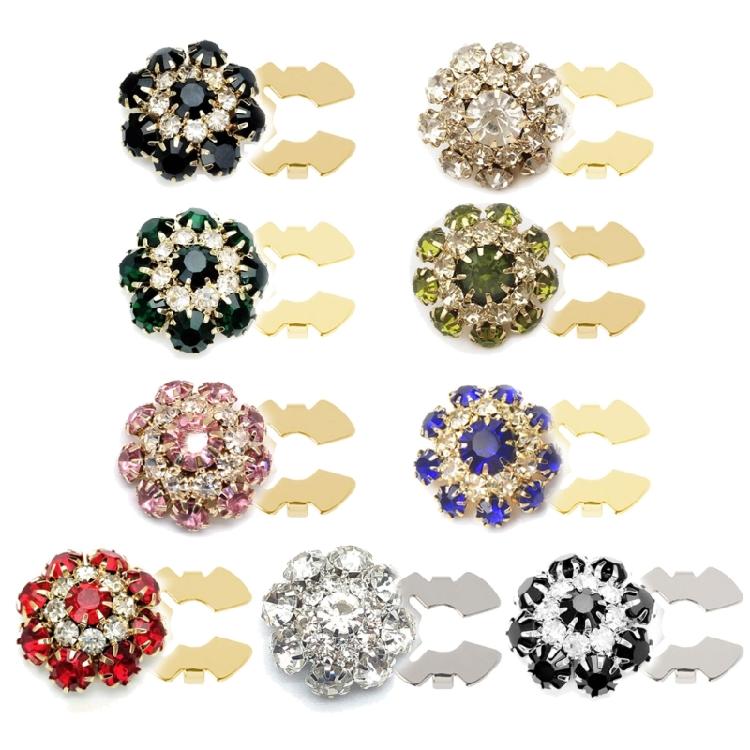 Rhinestones Button Cover Flower Button Cover Embellishment Button Decorative Button for Jewelry