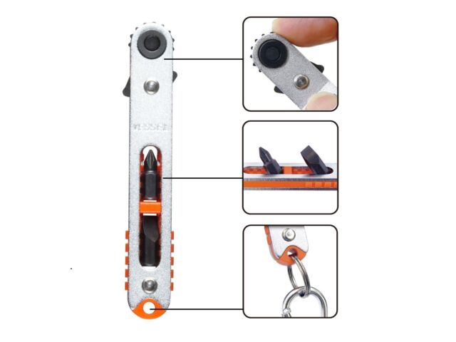 Vessel Ultra-thin Ratchet Screwdriver Straight Type Hex Compact Body TD-76 NEW