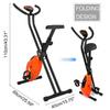 Orange+Black Foldable Cardio Indoor Cycle LED Display Dynamic Bicycle Exercise Bicycle Spinning Cycling Training Equipment 40*65*110cm