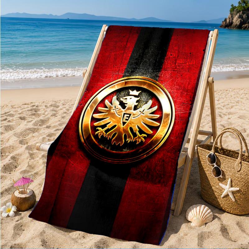 Eintracht Frankfurt Crest Beach Towel, Quick-drying, Easy To Care For, Suitable for Both Fitness and Beach Vacations,Sports Essential