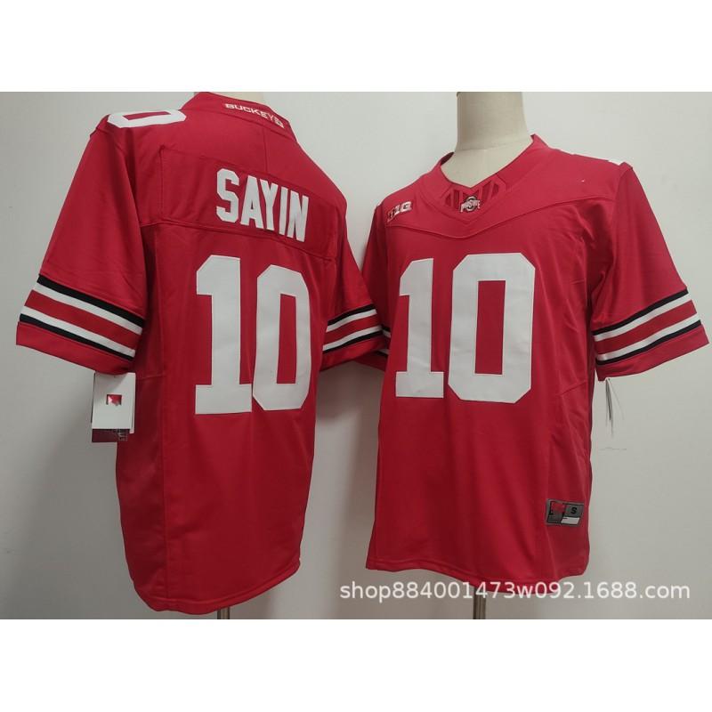 Mens Ohio State Buckeyes Rugby Jersey Training Shirt Cotton Blend Embroidered Football Uniform College Team Practice