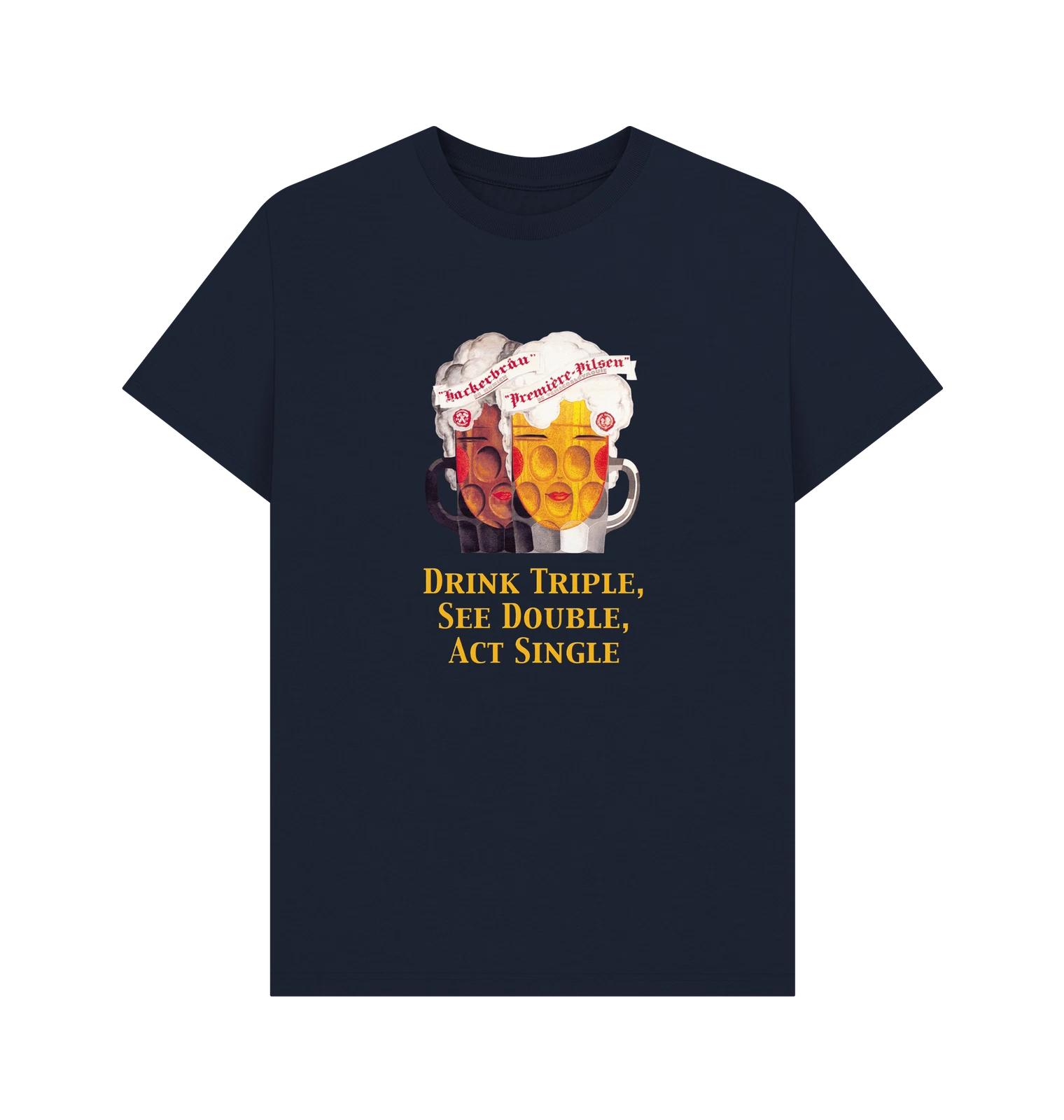 PREMIUM OFFICIAL APOH Oktoberfest Drink Beer Graphic Navy T-Shirt S