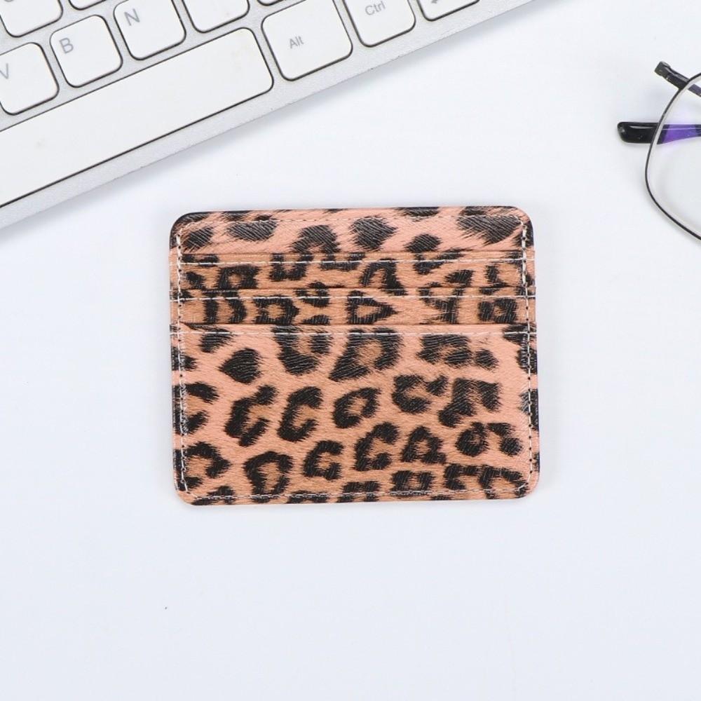 Ultradünnes Leopardenmuster Kartenetui Pu-Leder Münzbörse Mode Bankkartenhülle Student