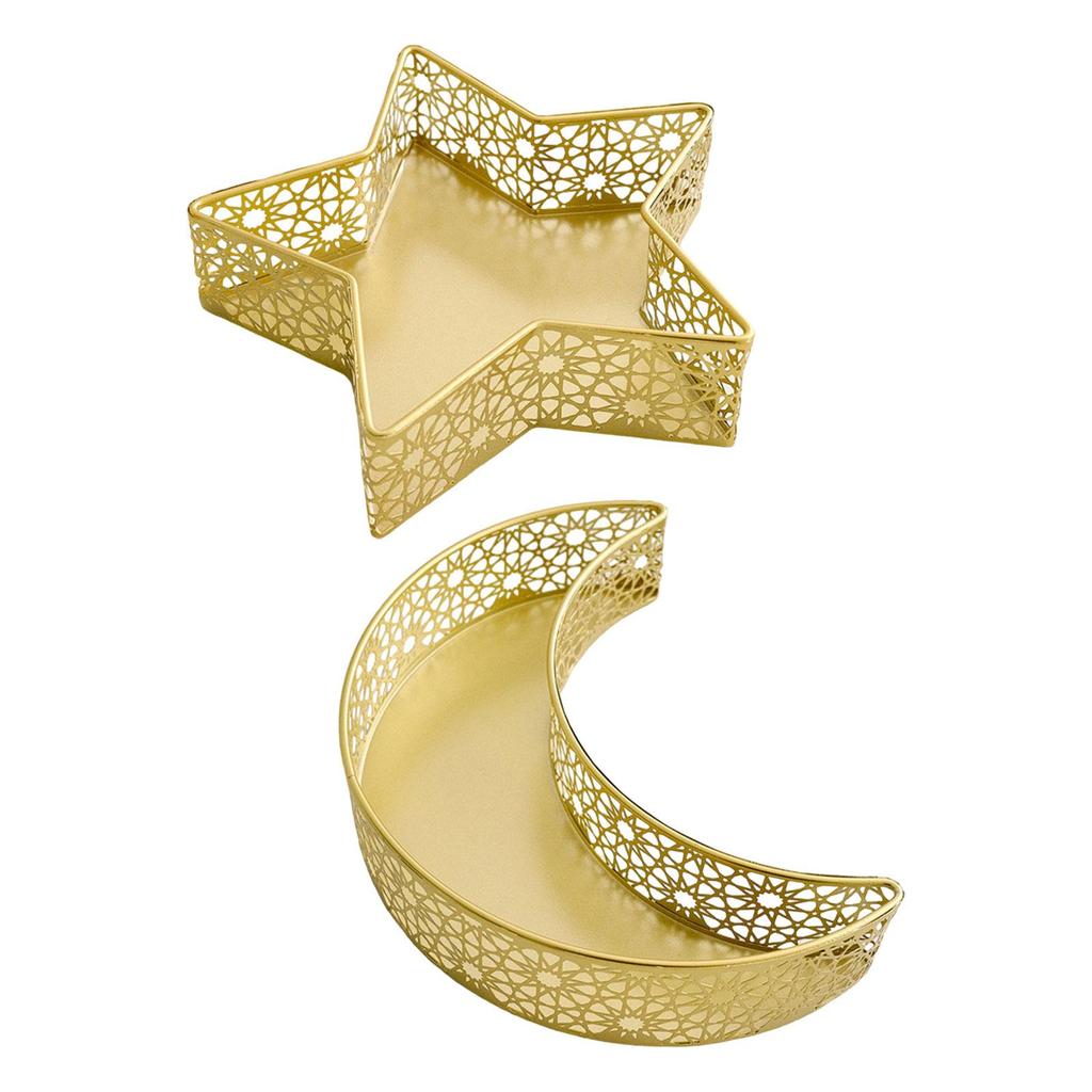 Moon Star Tray Eid Mubarak Tray Elegant Centerpiece Serving Platter for Events Family Gatherings Home Decoration Kitchen