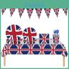 Conjunto de Artigos de Festa da Bandeira Britânica Comemore o Jubileu de Platina 2022 com este Valioso Kit Multifuncional!