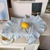 Rüschen Tischsets Rosa Blaue Streifen Platzset Set für Esstisch Küchen Dekoration Niedliche Waschbare Stoff Tischzubehör
