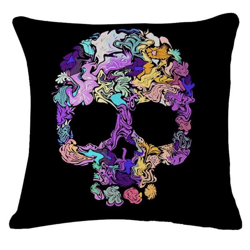 Gold Skull Fashion Pattern Home Decor Pillowcase Cushion Cover