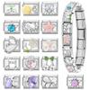 Fashion Shiny Stars Zircon Flowers Cherry Charm Italian Links Fit 9mm Stainless Steel Bracelet Making DIY Jewelry Gifts