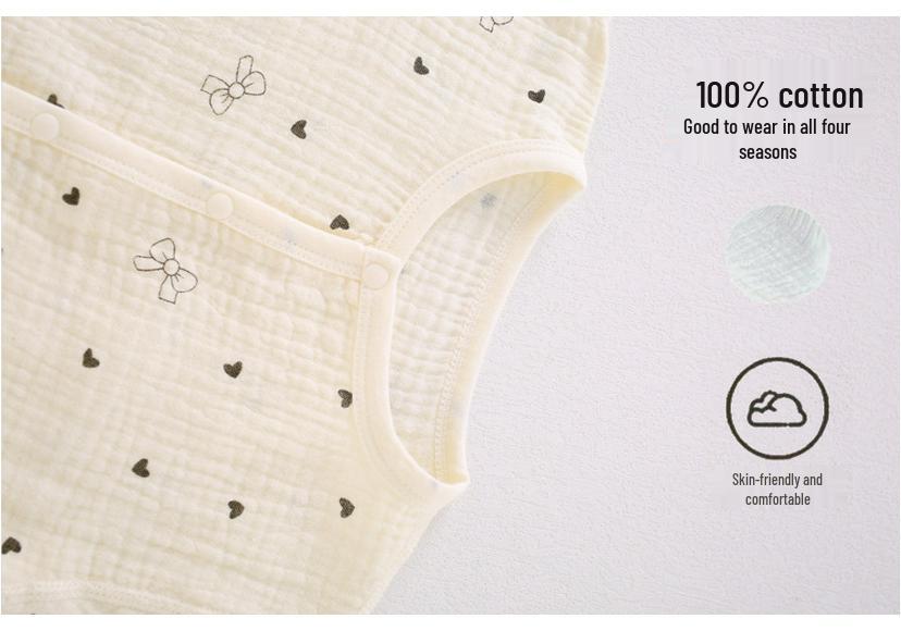 100% Cotton Baby Gauze Pajama Set: Long Sleeve, Summer-Ready