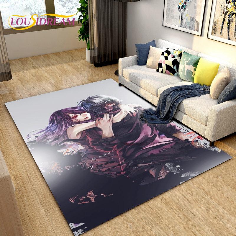 Tokyo Ghoul Japan Anime Cartoon Area Rug,Carpet Rug for Living Room Bedroom Sofa Doormat Decoration, Kid Play Non-slip Floor Mat