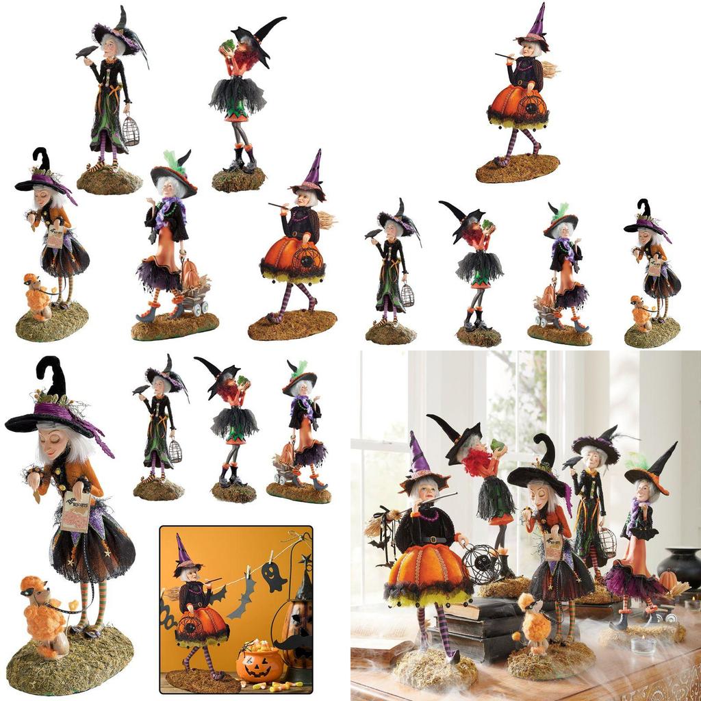 Urocza Lalka Czarownicy na Halloween Dekoracja Idealna na Biurko i Świętowania