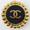 CHANEL COCO Mark Earring vintage black Plated Gold 28.5g Women Used