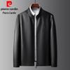 Pierre Cardin Men's Stand Collar Genuine Lambskin Leather Jacket