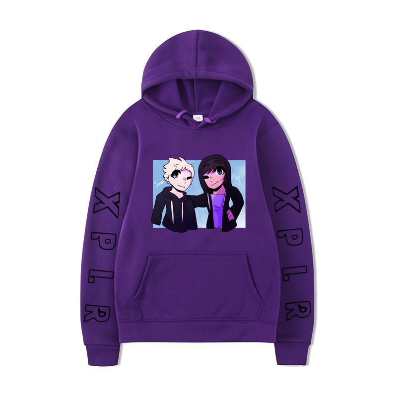 Sam and Colby2D Hoodies Print Sweatshirt Hip Hop Casual Unisex Autumn Winter Fleece Streetwear Tops Sudaderas