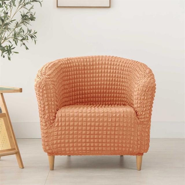 Solid Color Tub Chair Cover Spandex Stretch Club Armchair Covers Single Seat Sofa Slipcovers For Living Room Bar Coffee Shop