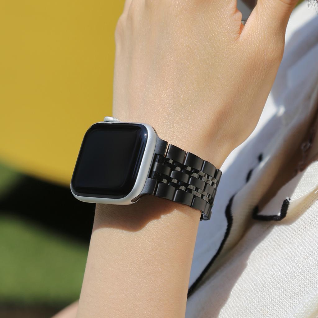 Egadeun Apple Watch Metal Strap Jubilee Band Black