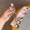 Stainless Steel Japanese Cherry Blossom Spoon Exquisite Dessert Long Handled Ice Spoon Household Bird'S Nest Mixing Spoon