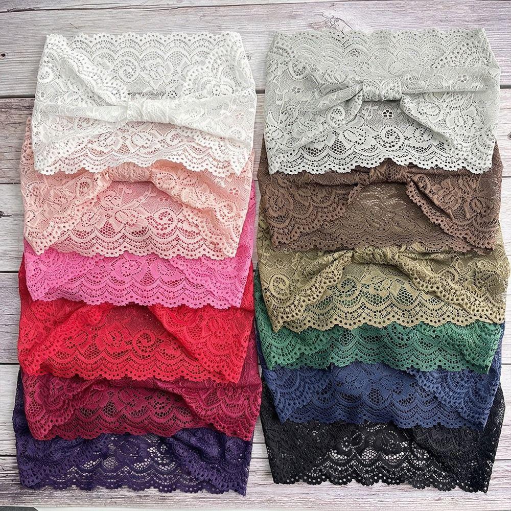 Solid Color Elastic Headband Hollow Out Wide Headbands Fashion Women's Hairband Hair Accessories