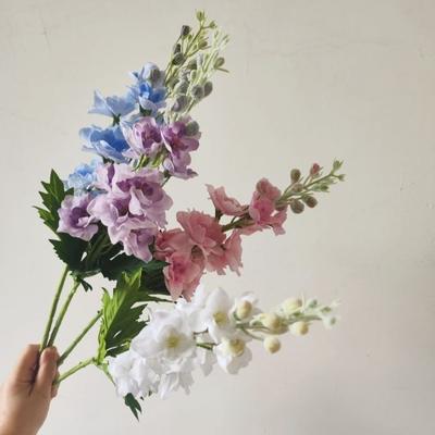 72cm Artificial Delphinium Flower Moisturizing Real Touch Delphinium Stem Lifelike Simulation Flower Office Decor