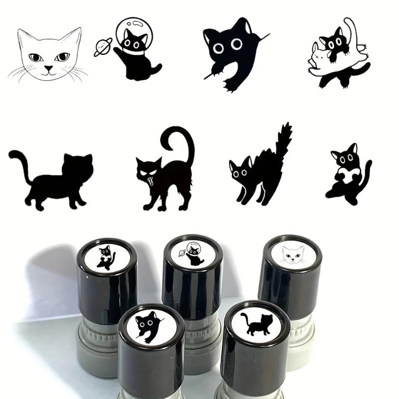 Cute Cartoon Black Kitten Stamp Lovely Shape Journal Stamps Diy Scrapbooking Decoration Collage Signets For Your Choice