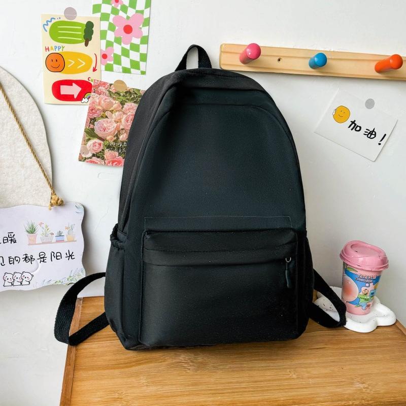 Student School Bag Korean Version Ins Large Capacity Light Canvas Backpack Girls' College Style Small Fresh Class Backpack