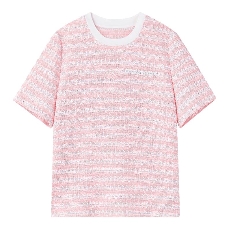 Women s Chic Round Neck H-Line T-Shirt S