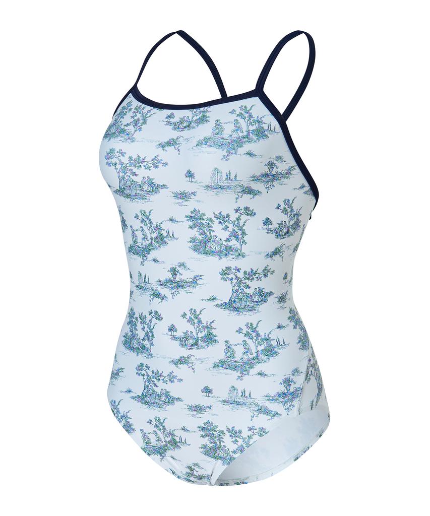 Laelliseupocheu [Rsla425 Wht] Toilette Backless Strap X-Back Swimsuit White