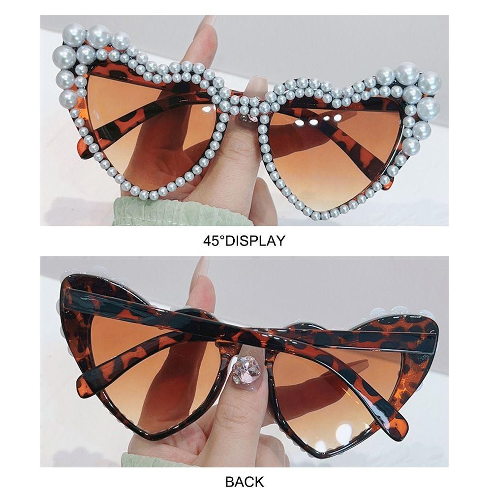 Y2K Cat Eye Eyewear UV400 Shades Retro Imitation Pearl Frame Sunglasses  for Women & Men