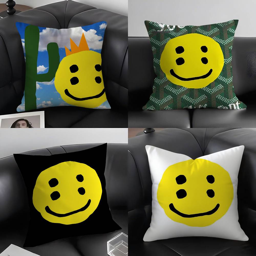 Pillow Case Luxury Smile C-Cpfm Home Dorm Chair Back Short Plush Double-sided Printing Office Nap Time Cushion Cover