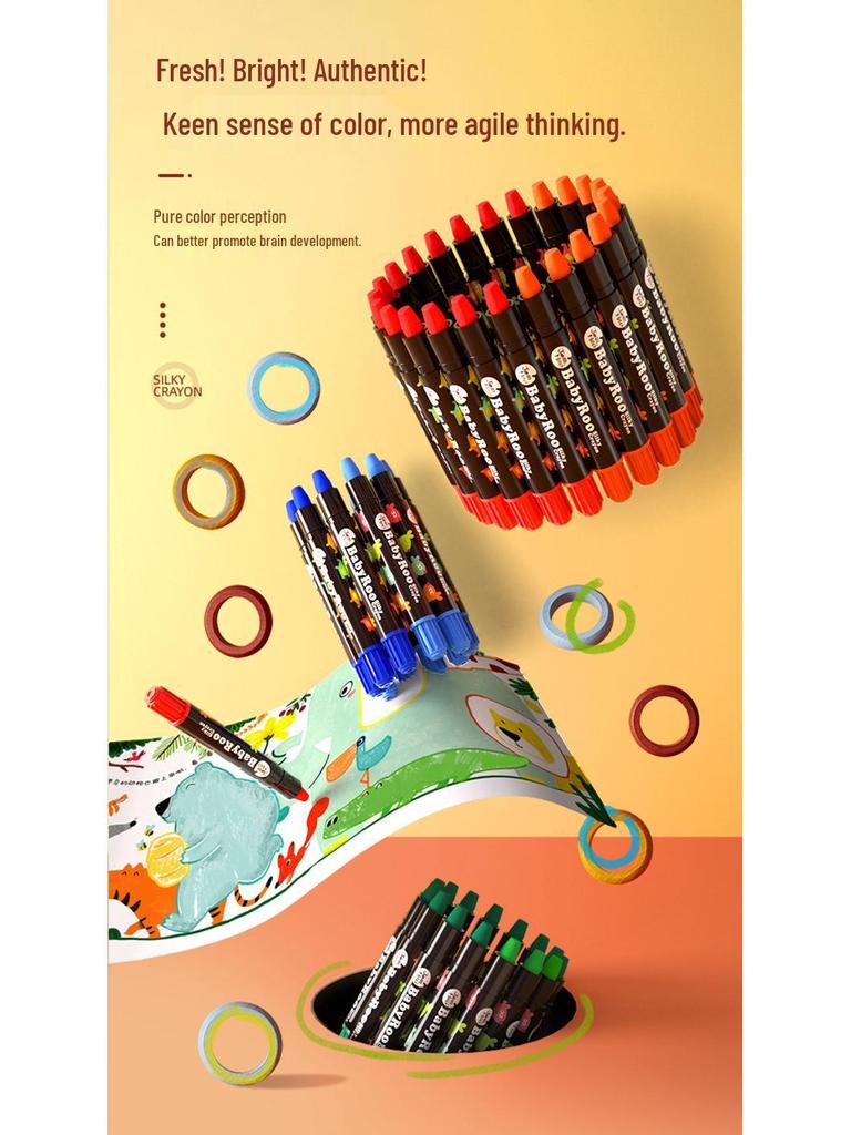 Milo Crayon Washable Rotating Oil Pastels Wax Sticks for Kids