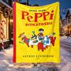 Pippi Longstocking Pattern Blanket for Home Decoration, Bed, Sofa, Car Travel, Camping, Suitable for All Seasons, Birthday Christmas Gift