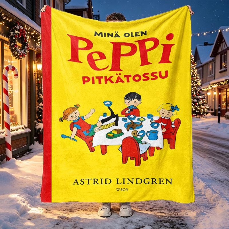 Pippi Longstocking Pattern Blanket for Home Decoration, Bed, Sofa, Car Travel, Camping, Suitable for All Seasons, Birthday Christmas Gift