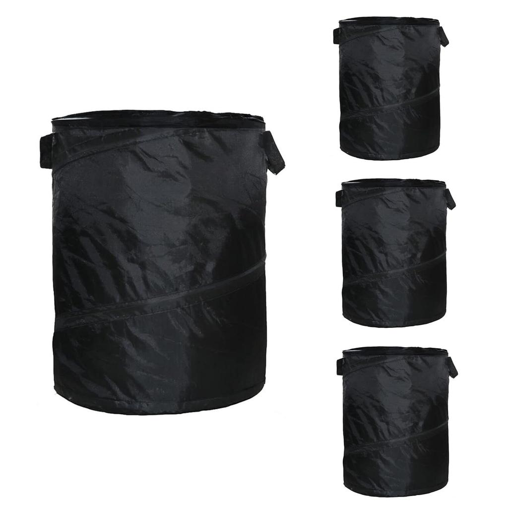 Black Collapsible 10 Gallon Pop Up Garbage Can for Camping, Outdoor, Travel