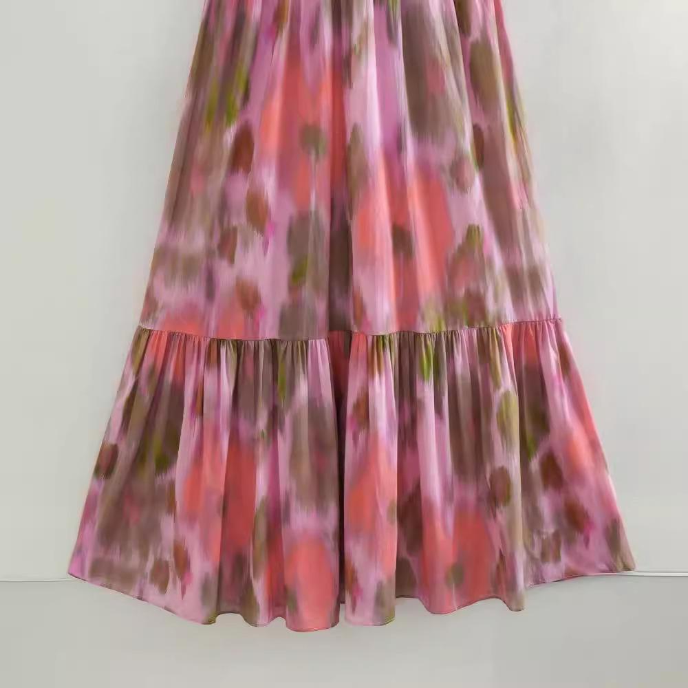 2023 European & American Style Women's Printed Midi Sundress