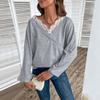 Autumn Women's Solid Color Long Sleeve V-neck Sweatshirt for Women