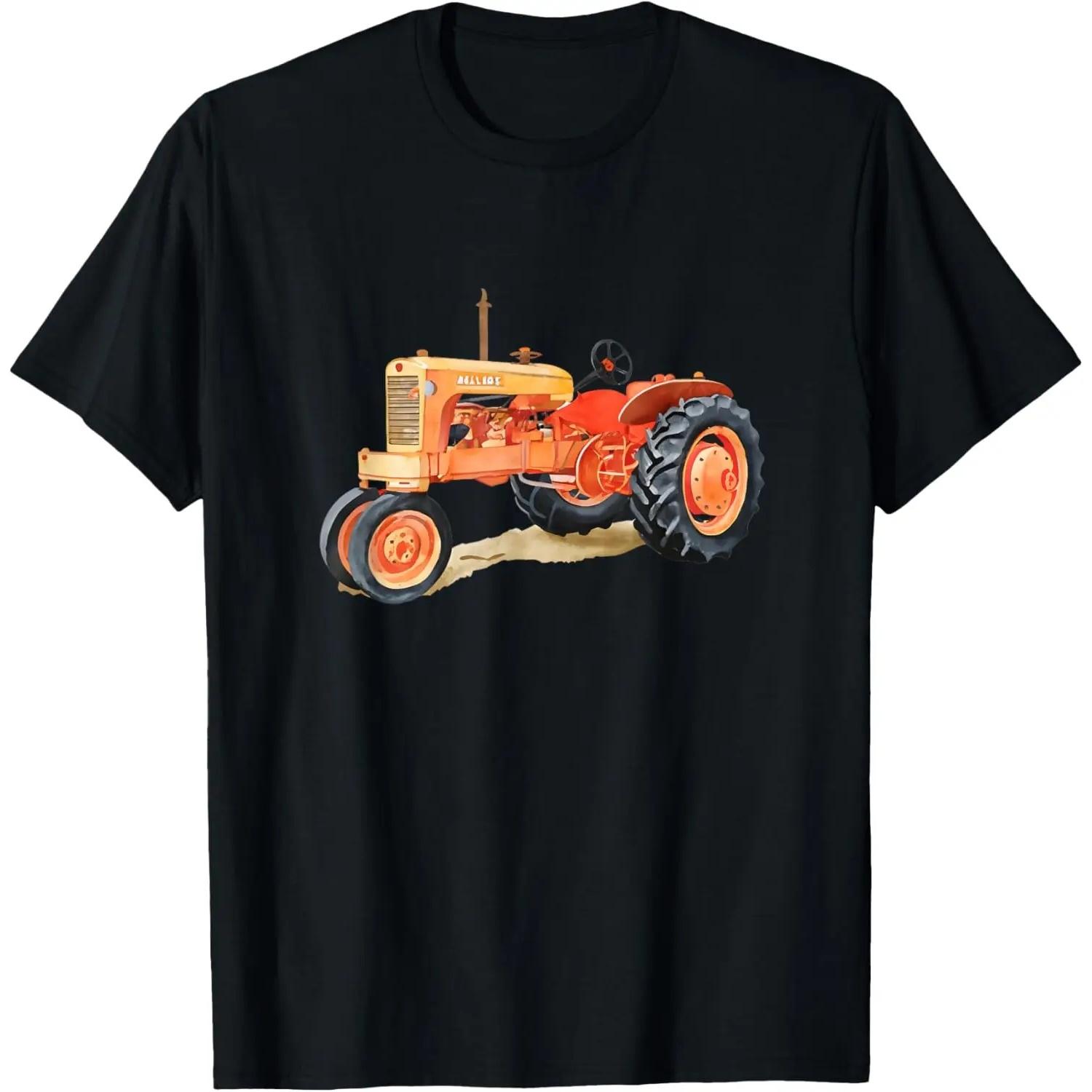 Винтажная футболка с принтом трактора Allis Chalmers WD45 S чёрный