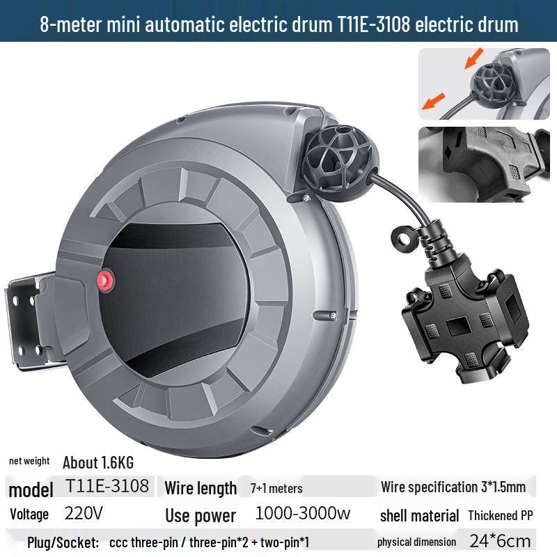 Taiyouqian 8M Automatic Air Hose Reel CN plug (adapter included)