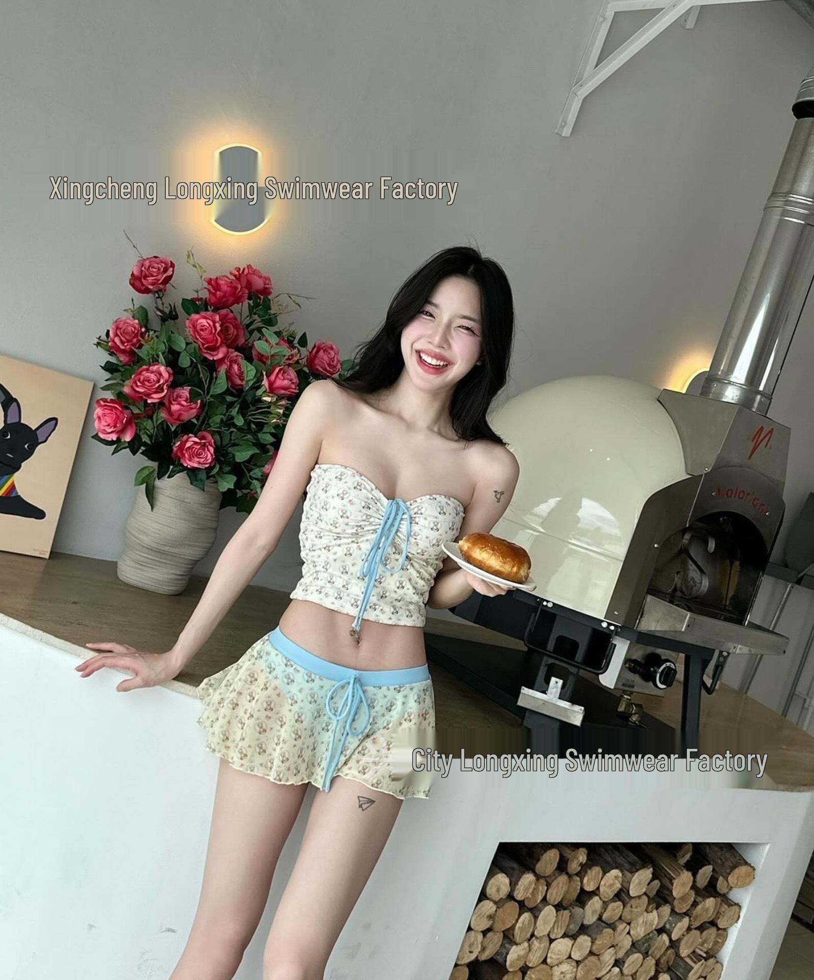 

Цветочный корейский купальник бандо - Сексуальный и милый купальник для отпуска для женщин L