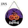 Autumn Festival Door Hanger Halloween Wall Pendant, with Pumpkin And Witch Silhouette, Wooden Durable Holiday Sign Round Hanging Sign, for Home Porch