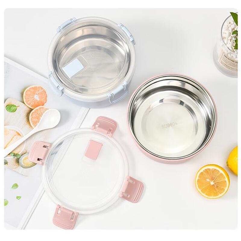 ZISIZ Round Lunch Bento Box with Handle