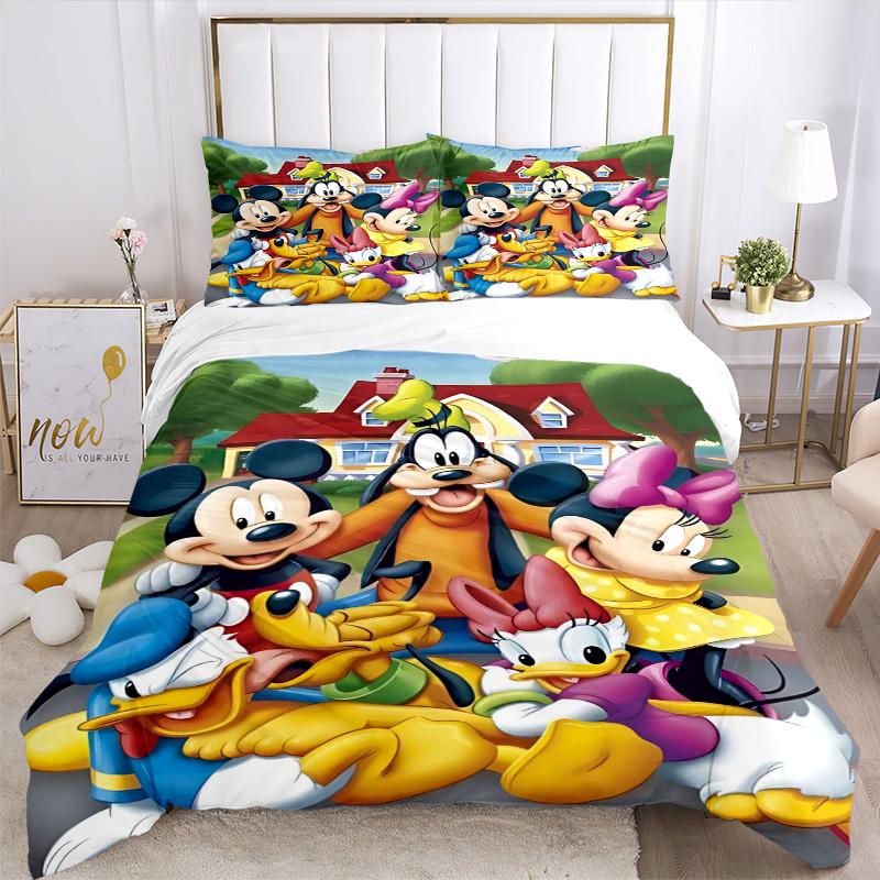 Mickey Friends Adventure Print 3Pcs Bedding Setduvet Cover With 2 Bedropillowcase Home Birthday Gift