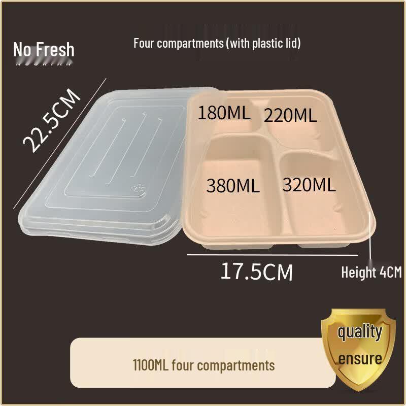 Qiwei Biodegradable 4-Compartment Meal Prep Container