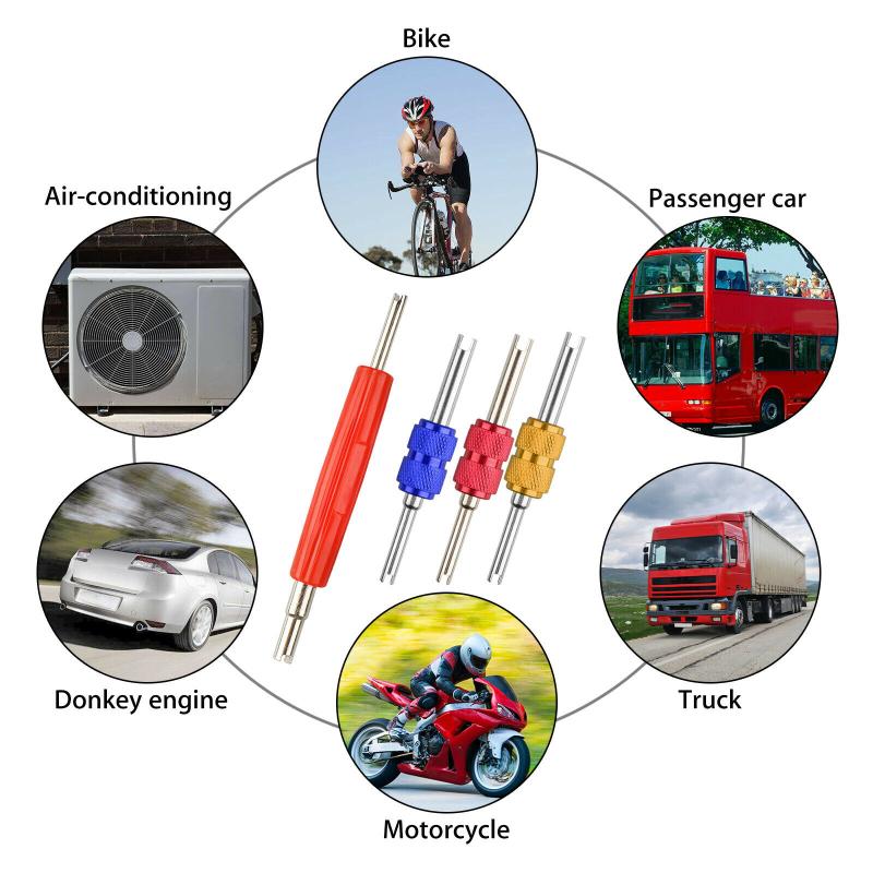 4 Pcs Colorful Car Air Conditioner Valve Core Wrench Double Head Installation Tool Valve Core